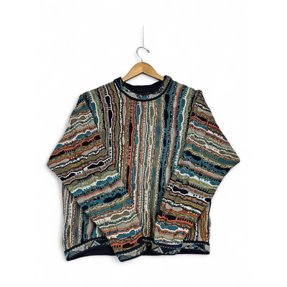 Coogi Women's Multicolor Textured Crewneck Sweater L